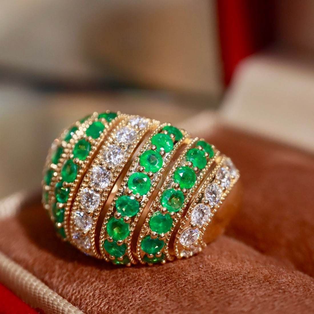 14k Gold 2.77 Ctw Natural Emerald & Diamond Ring - 7