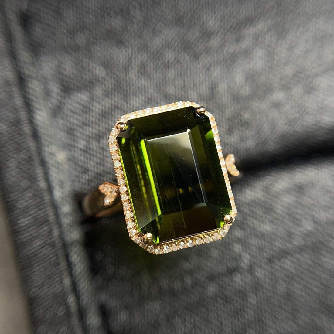 14k Gold 5.50 Ct Natural Tourmaline & Diamond Ring - 2