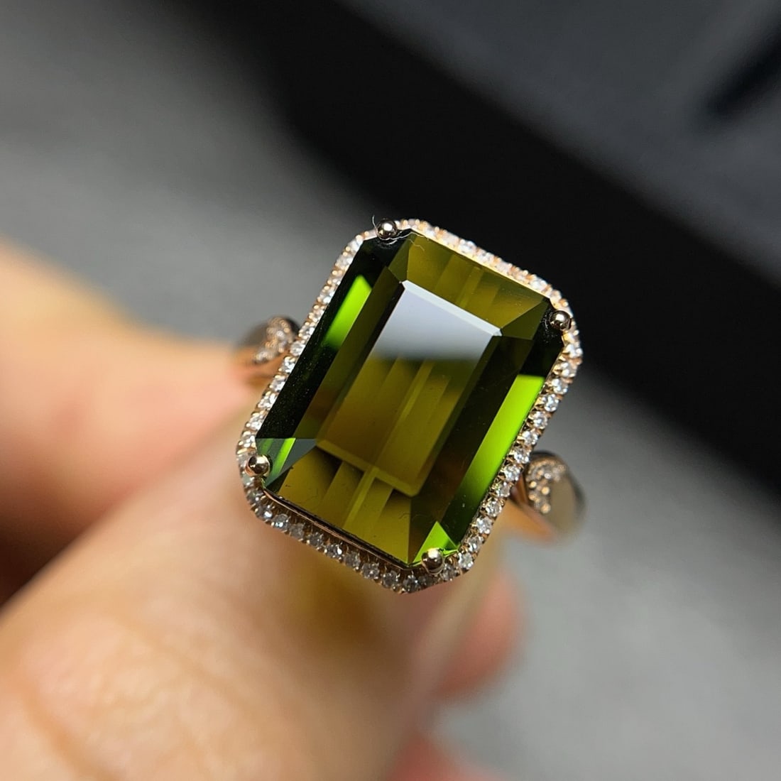 14k Gold 5.50 Ct Natural Tourmaline & Diamond Ring - 4