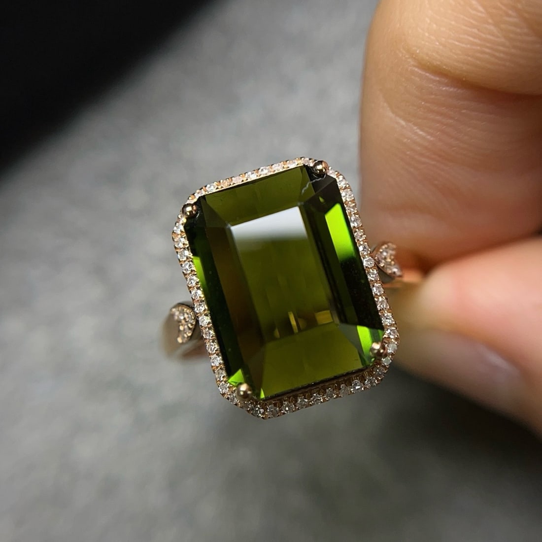 14k Gold 5.50 Ct Natural Tourmaline & Diamond Ring - 5