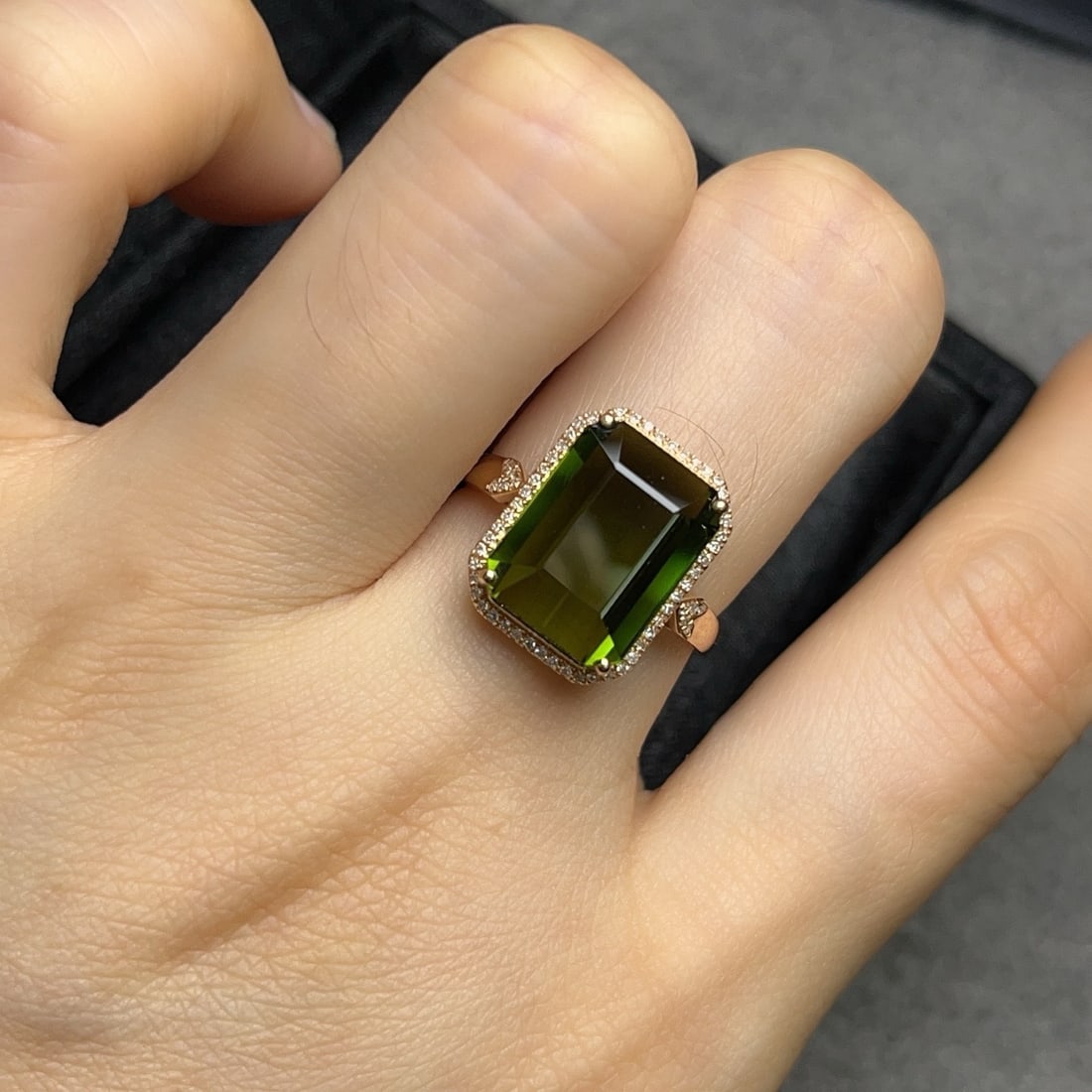 14k Gold 5.50 Ct Natural Tourmaline & Diamond Ring - 6