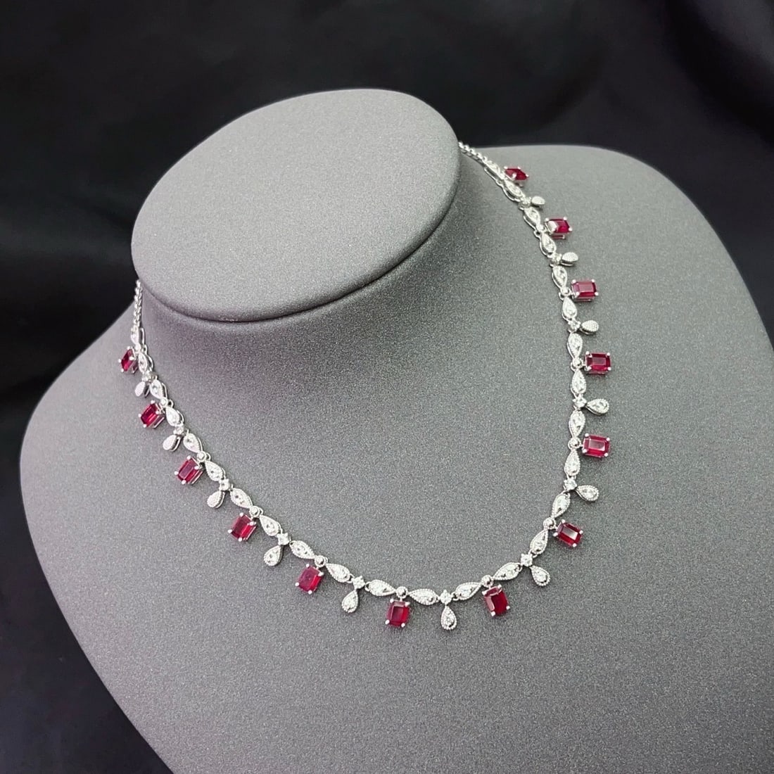 14k Gold 4.58 Ct Natural Ruby & Sapphire Necklace - 2