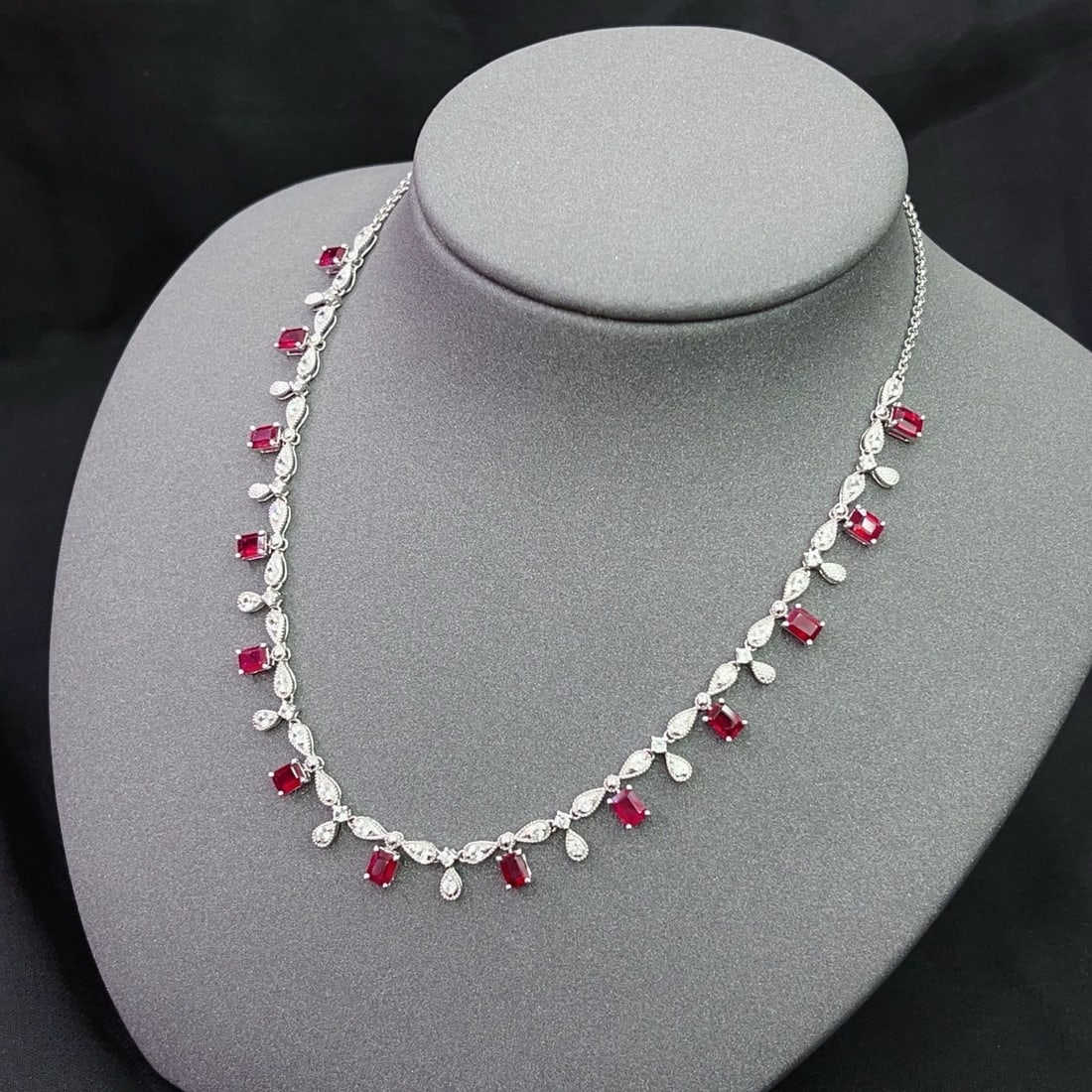 14k Gold 4.58 Ct Natural Ruby & Sapphire Necklace - 3
