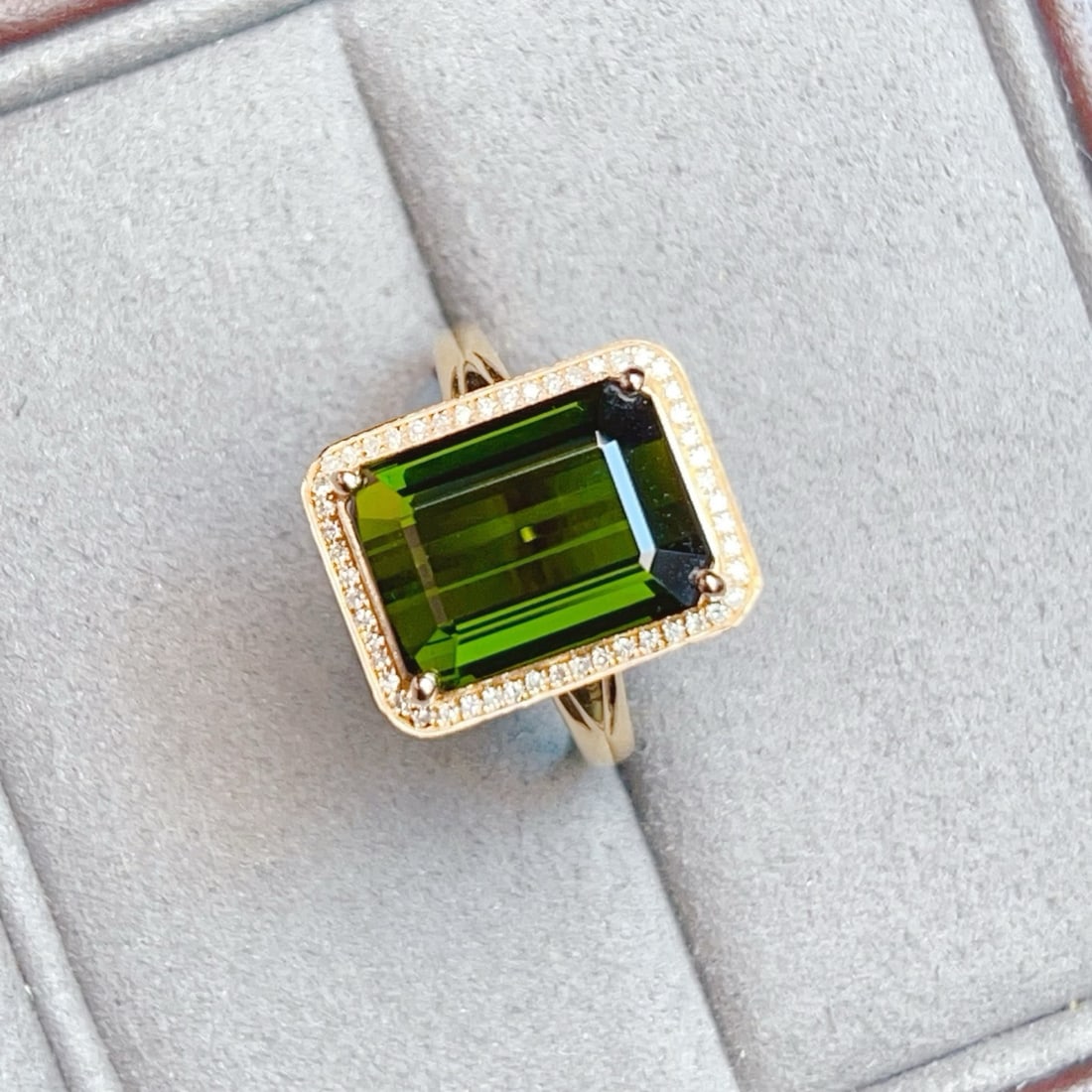 14k Gold 7.30 Ctw Natural Tourmaline & Diamond Ring - 2