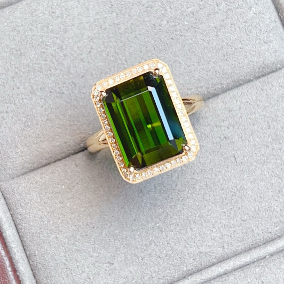14k Gold 7.30 Ctw Natural Tourmaline & Diamond Ring - 3