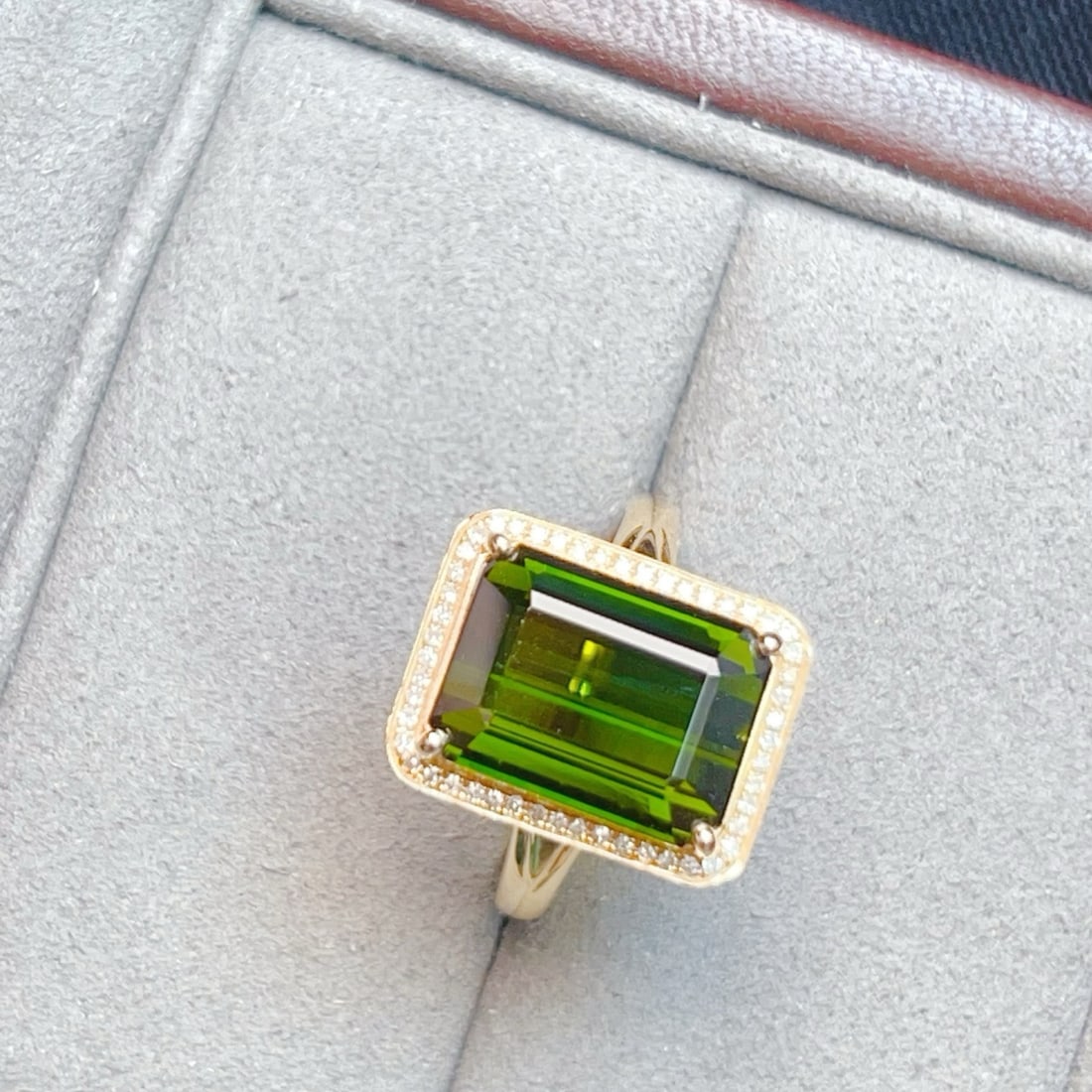 14k Gold 7.30 Ctw Natural Tourmaline & Diamond Ring - 4
