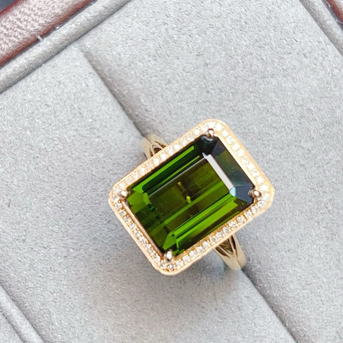 14k Gold 7.30 Ctw Natural Tourmaline & Diamond Ring - 5