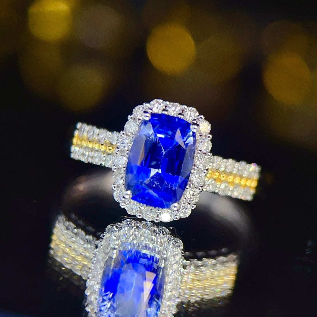 14k Gold 1.72 Ctw Natural Sapphire & Diamond Ring - 2