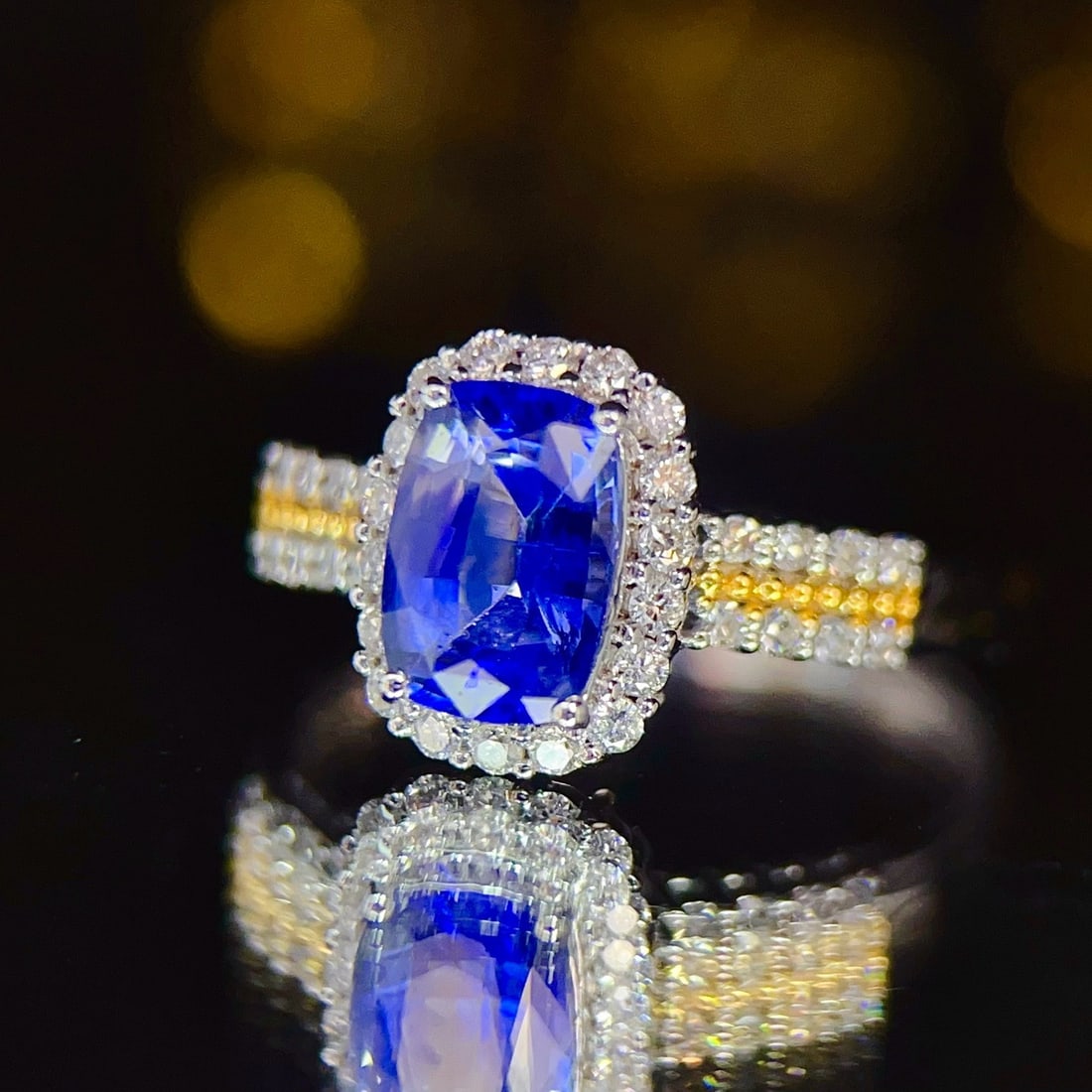 14k Gold 1.72 Ctw Natural Sapphire & Diamond Ring - 6