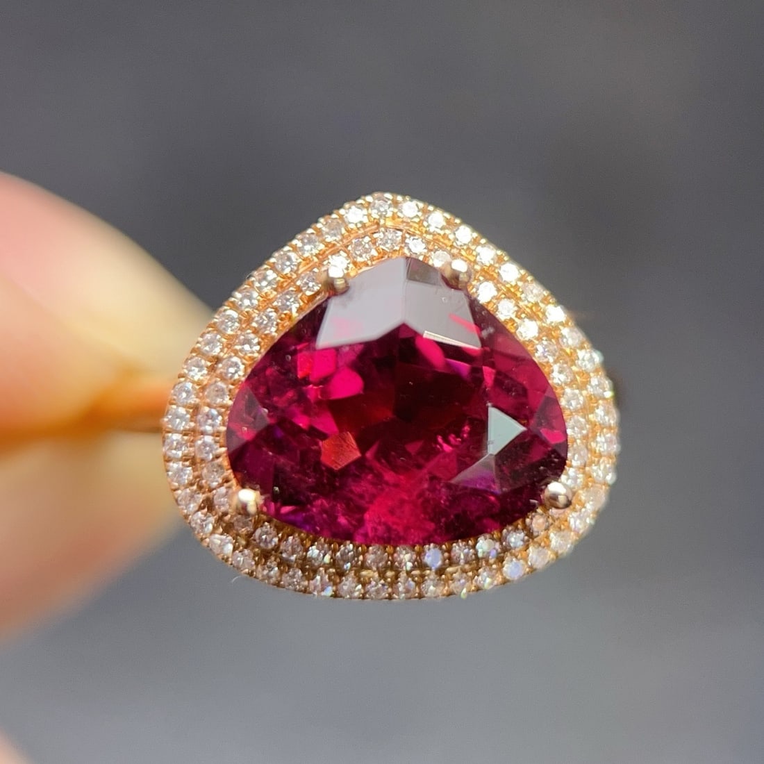 14k Gold 3.75 Ctw Natural Tourmaline & Diamond Ring - 2