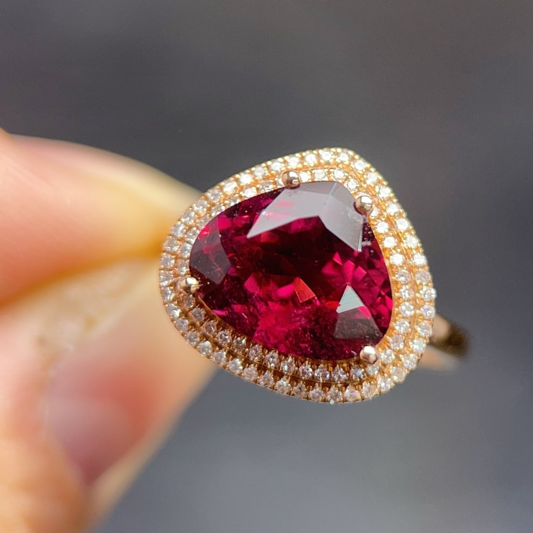 14k Gold 3.75 Ctw Natural Tourmaline & Diamond Ring - 3