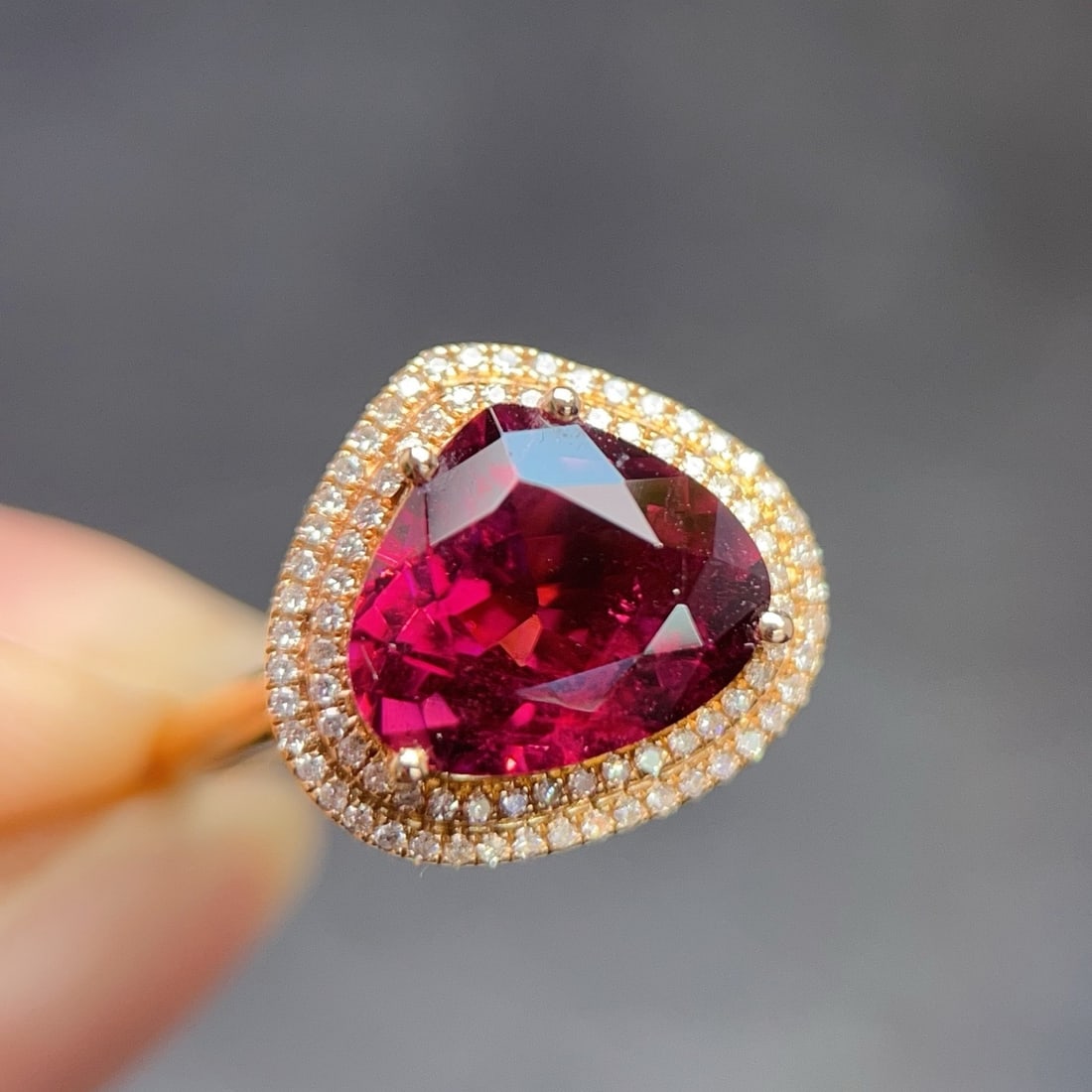 14k Gold 3.75 Ctw Natural Tourmaline & Diamond Ring - 4
