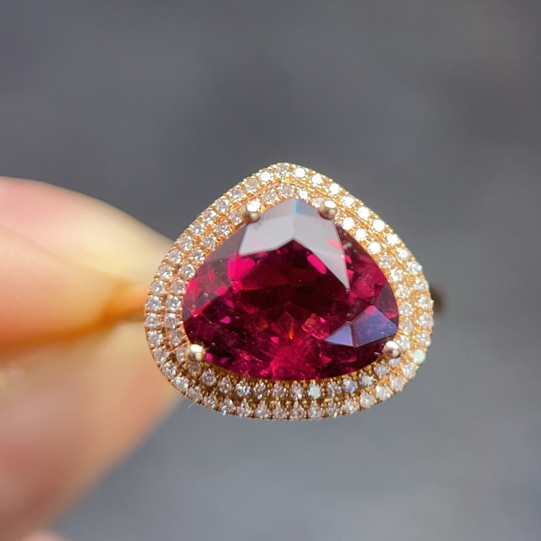 14k Gold 3.75 Ctw Natural Tourmaline & Diamond Ring - 5