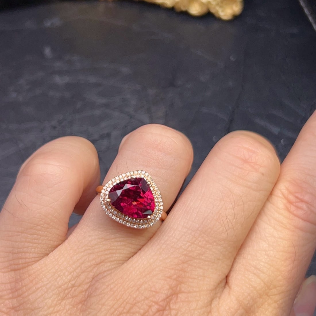 14k Gold 3.75 Ctw Natural Tourmaline & Diamond Ring - 6