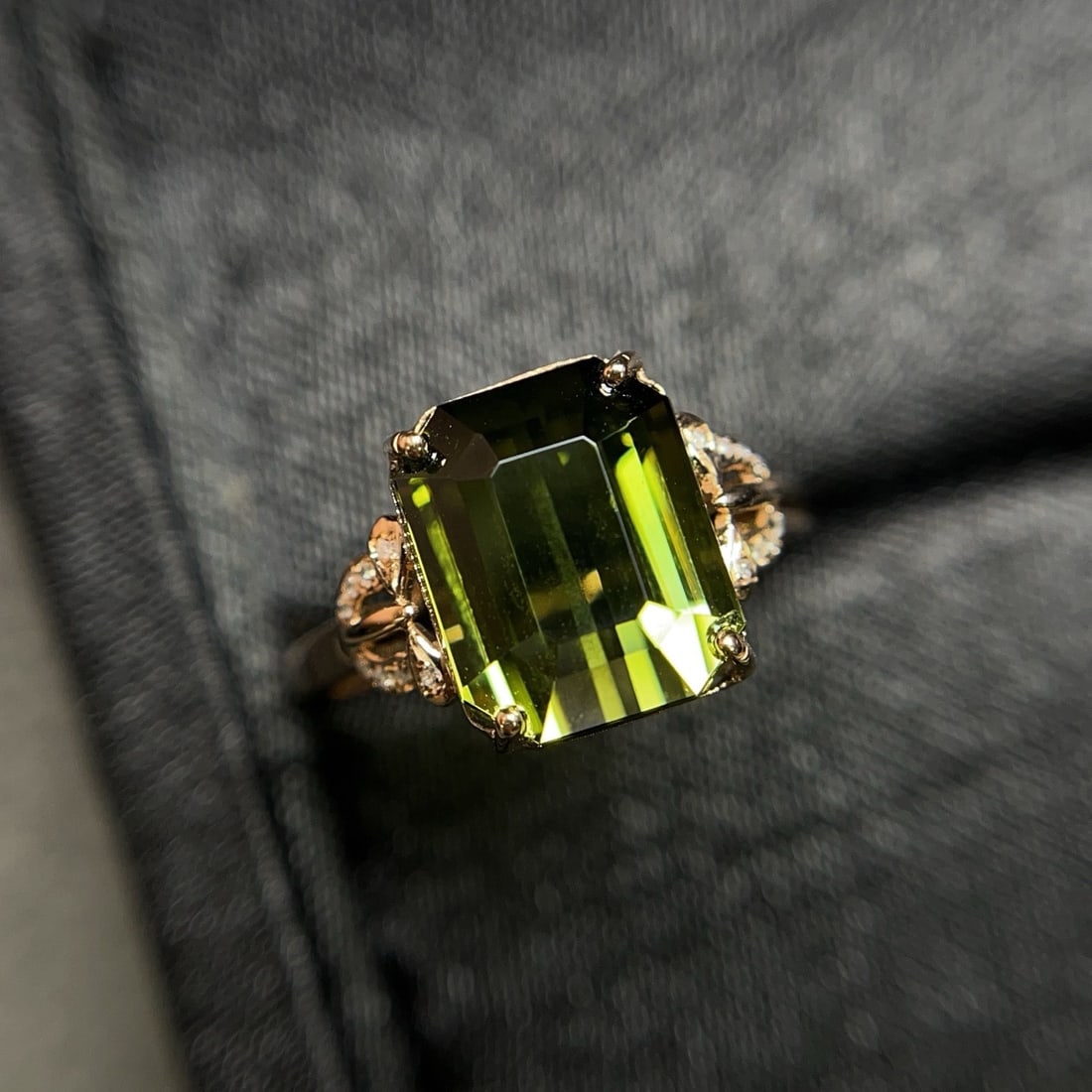 14k Gold 7.49 Ct Natural Tourmaline & Diamond Ring - 2