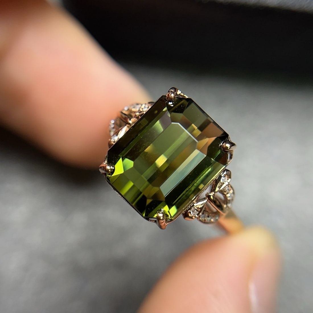 14k Gold 7.49 Ct Natural Tourmaline & Diamond Ring - 5