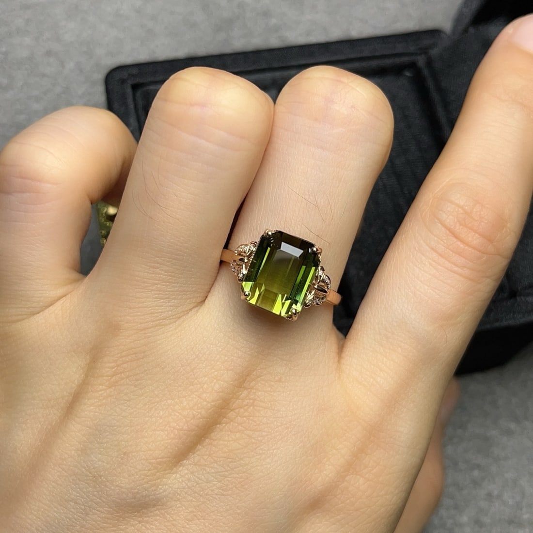 14k Gold 7.49 Ct Natural Tourmaline & Diamond Ring - 6