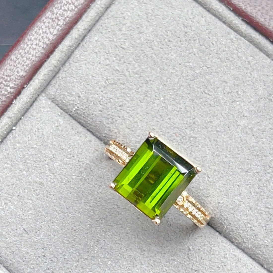 14k Gold 4.29 Ctw Natural Tourmaline & Diamond Ring - 2