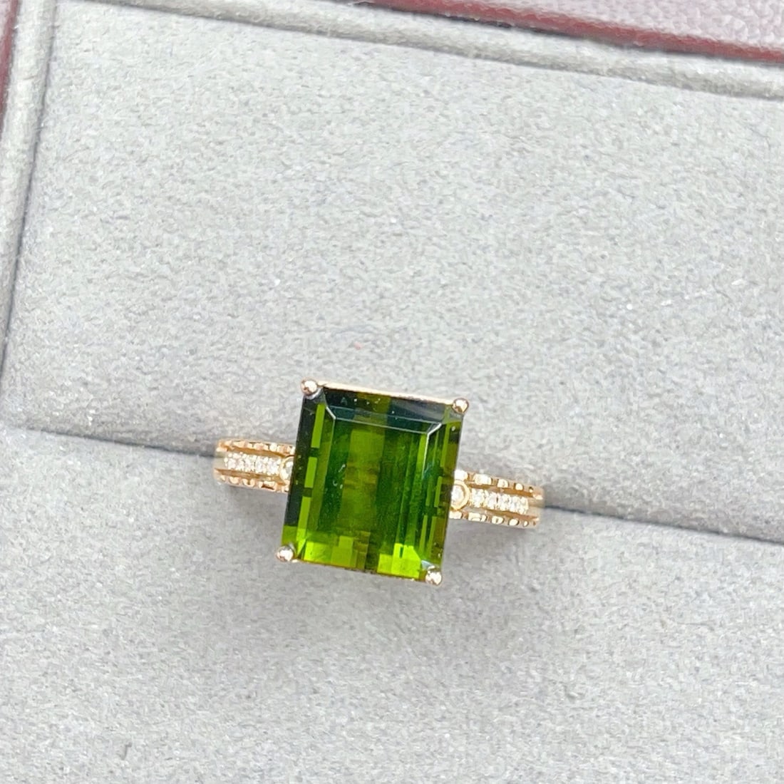 14k Gold 4.29 Ctw Natural Tourmaline & Diamond Ring - 5