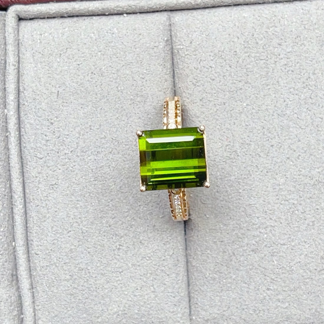 14k Gold 4.29 Ctw Natural Tourmaline & Diamond Ring - 7