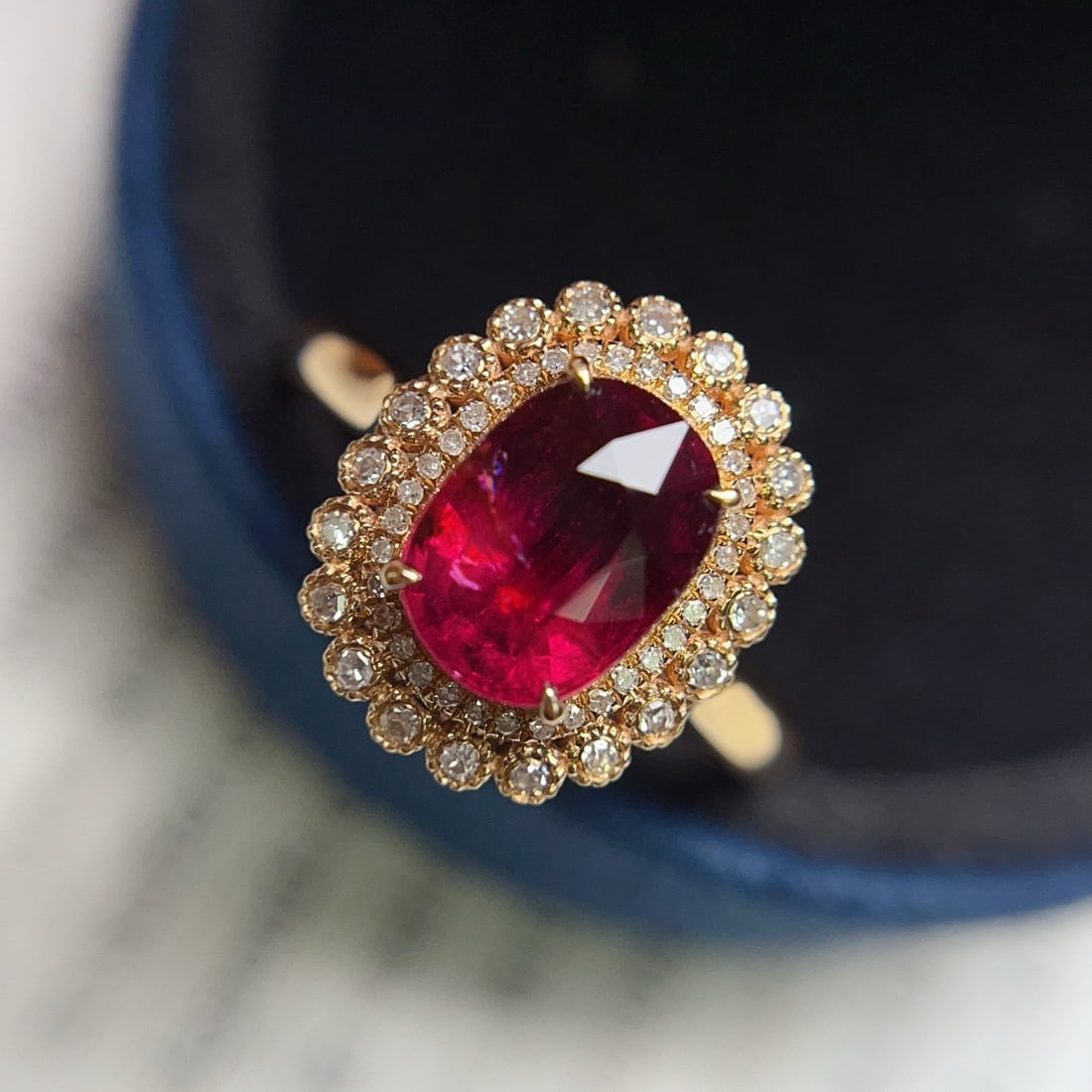 14k Gold 2.20 Ct Natural Tourmaline & Diamond Ring - 3