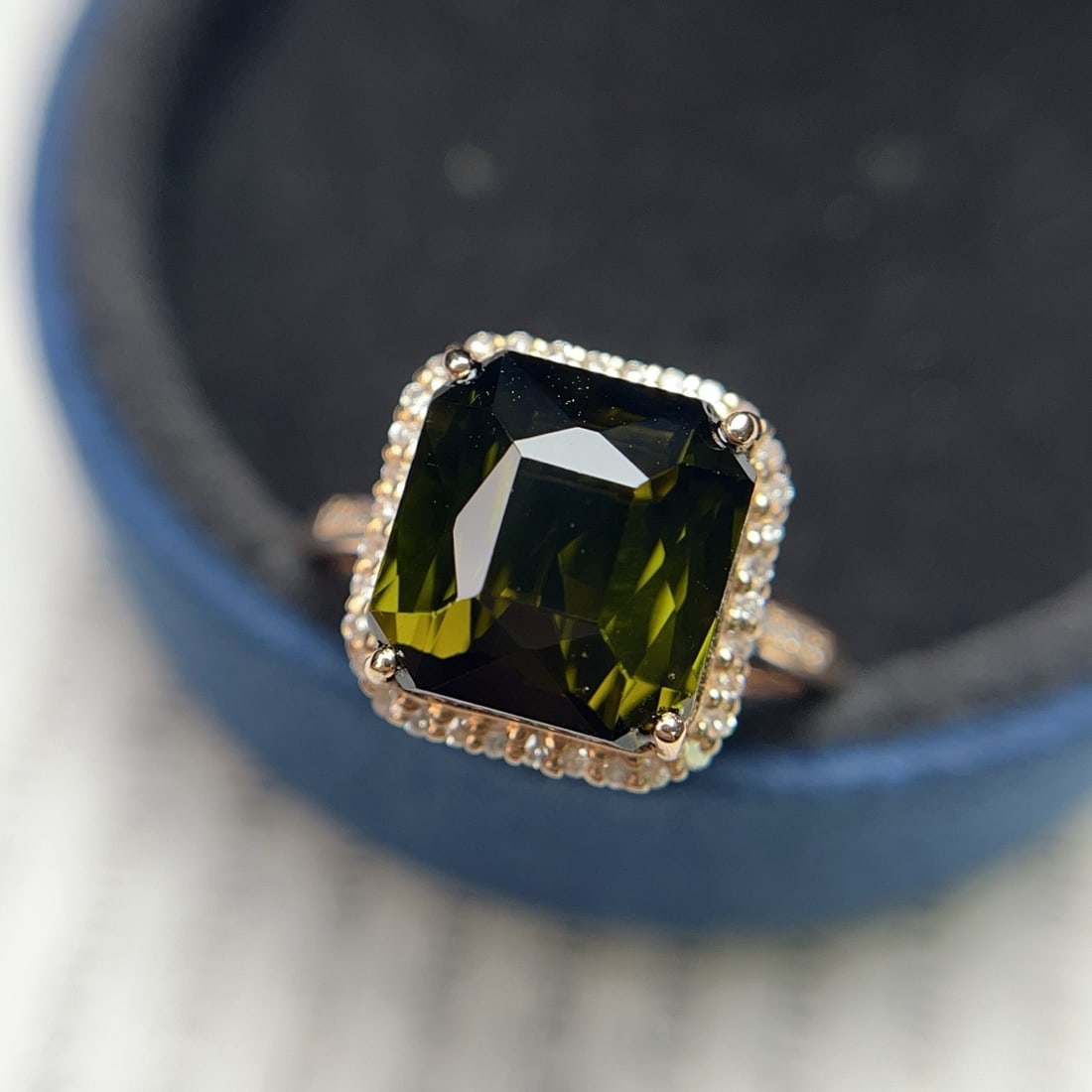 14k Gold 7.15 Ct Natural Tourmaline & Diamond Ring - 2