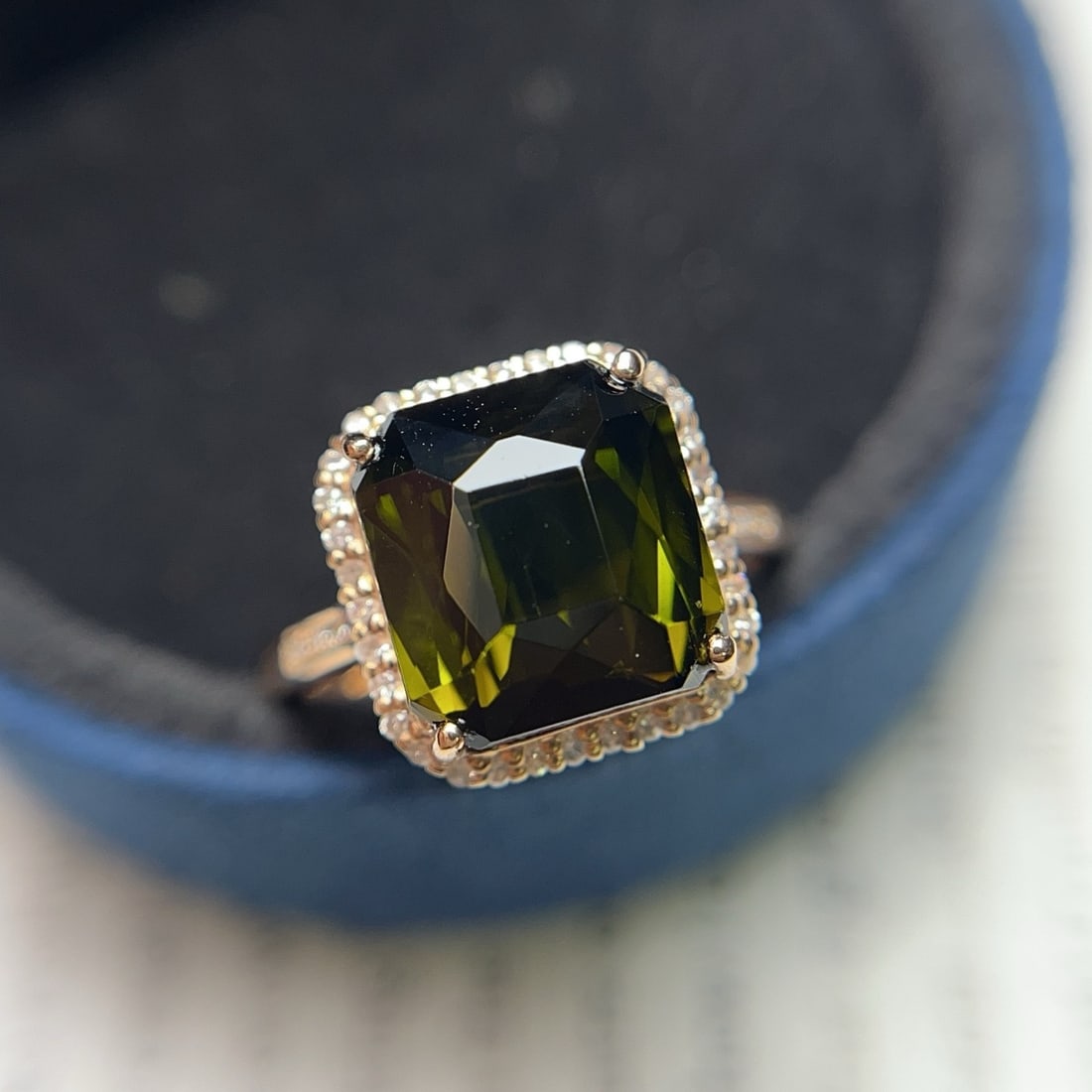 14k Gold 7.15 Ct Natural Tourmaline & Diamond Ring - 3