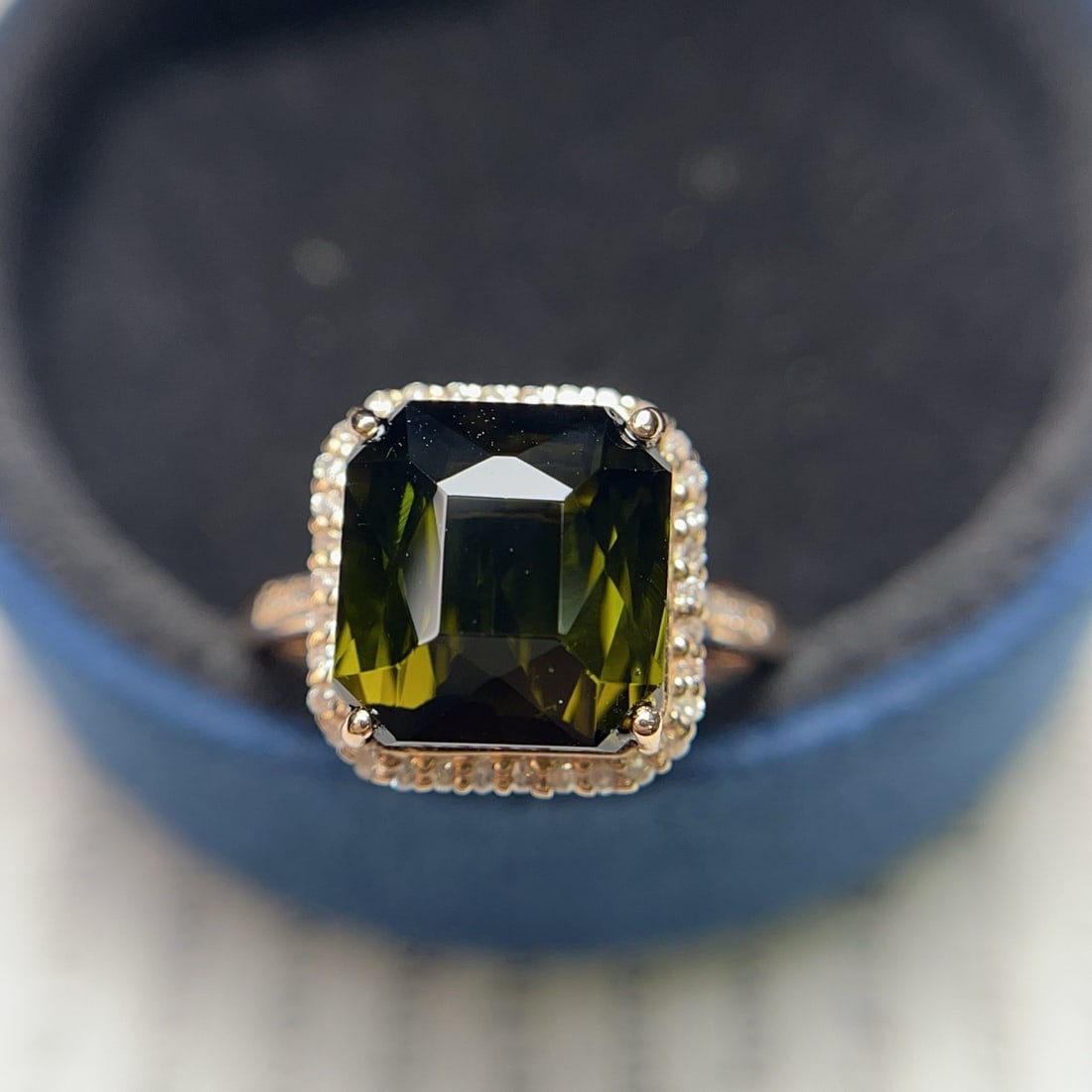 14k Gold 7.15 Ct Natural Tourmaline & Diamond Ring - 4