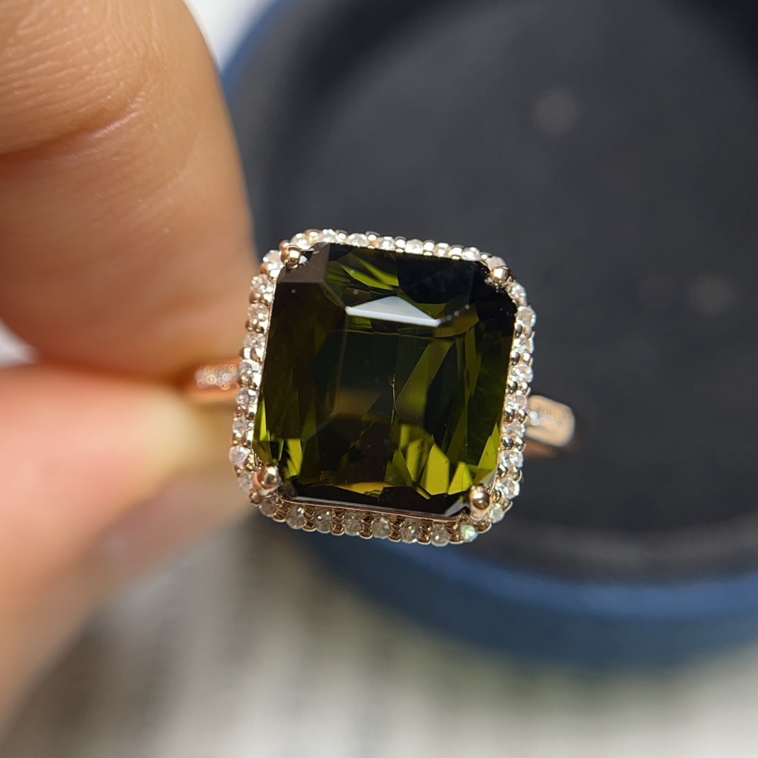 14k Gold 7.15 Ct Natural Tourmaline & Diamond Ring - 5