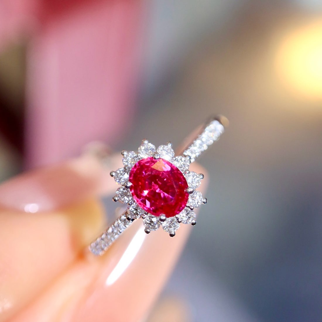 14k Gold 0.86 Ctw Natural Ruby & Diamond Ring - 3