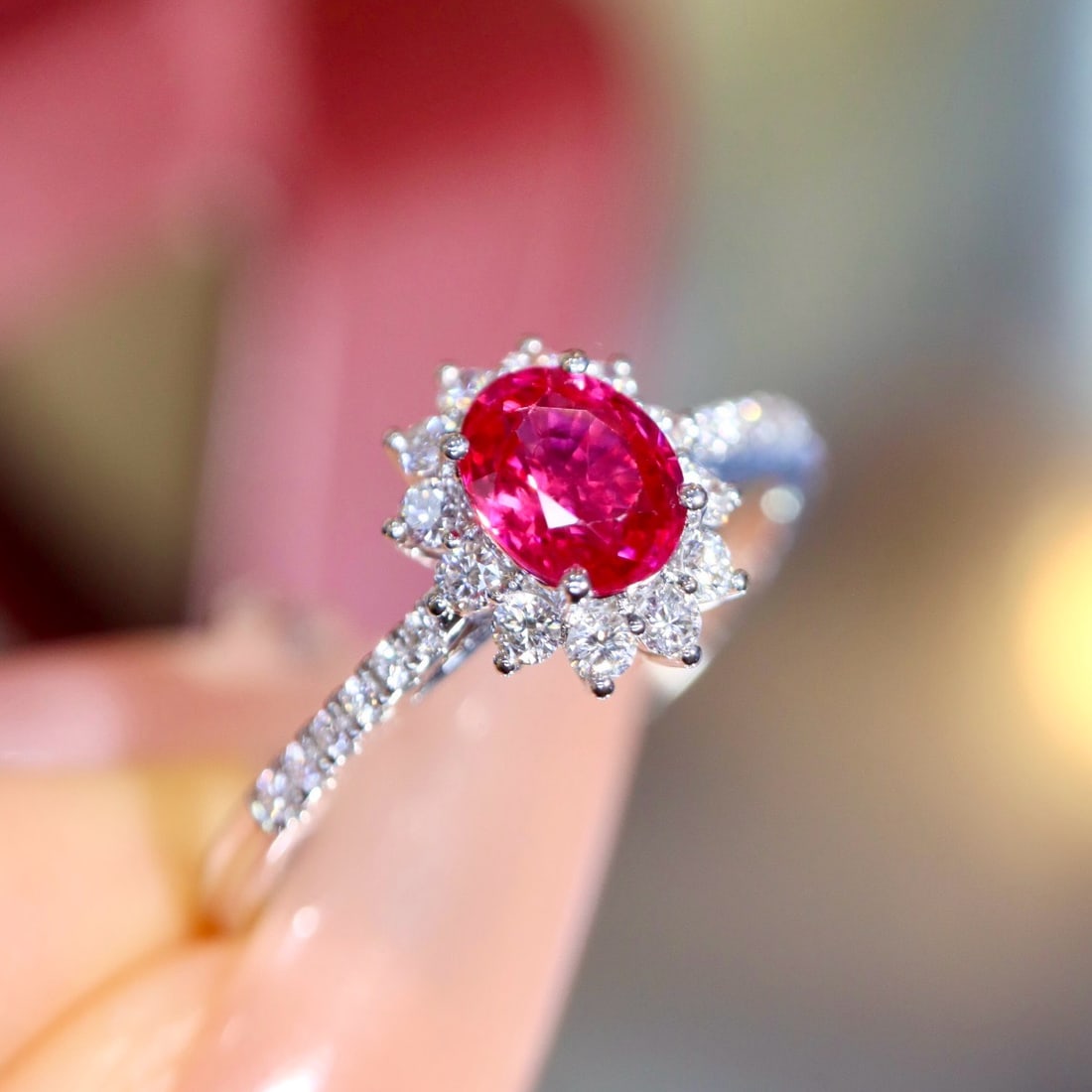 14k Gold 0.86 Ctw Natural Ruby & Diamond Ring - 4