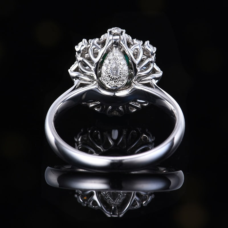 14k Gold 1.03 Ctw Vivid Green Natural Emerald & Diamond Ring/pendant( Without Chain ) - 4