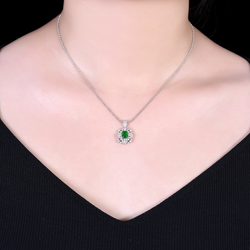 14k Gold 1.03 Ctw Vivid Green Natural Emerald & Diamond Ring/pendant( Without Chain ) - 6