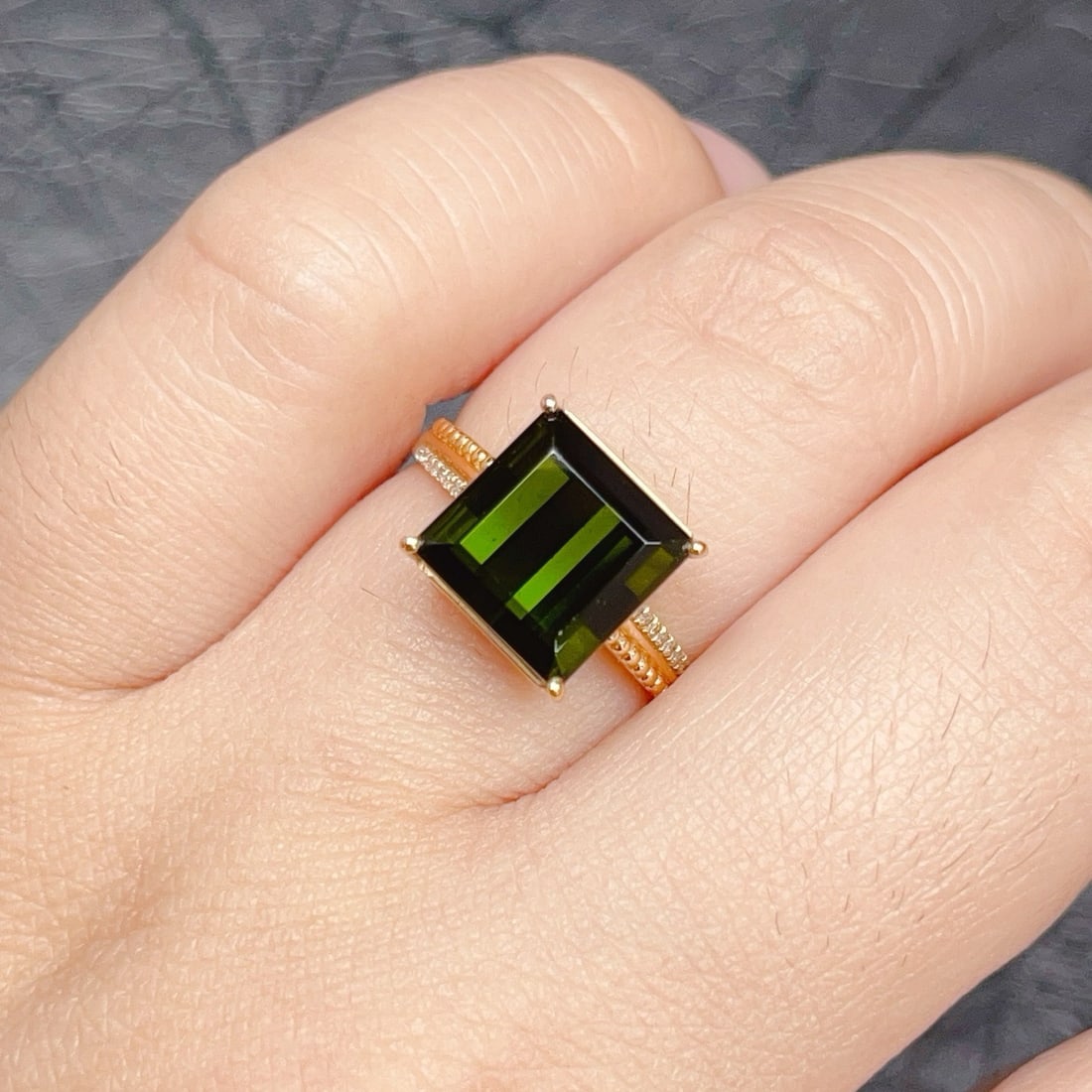 14k Gold 5.25 Ctw Natural Tourmaline & Diamond Ring - 7