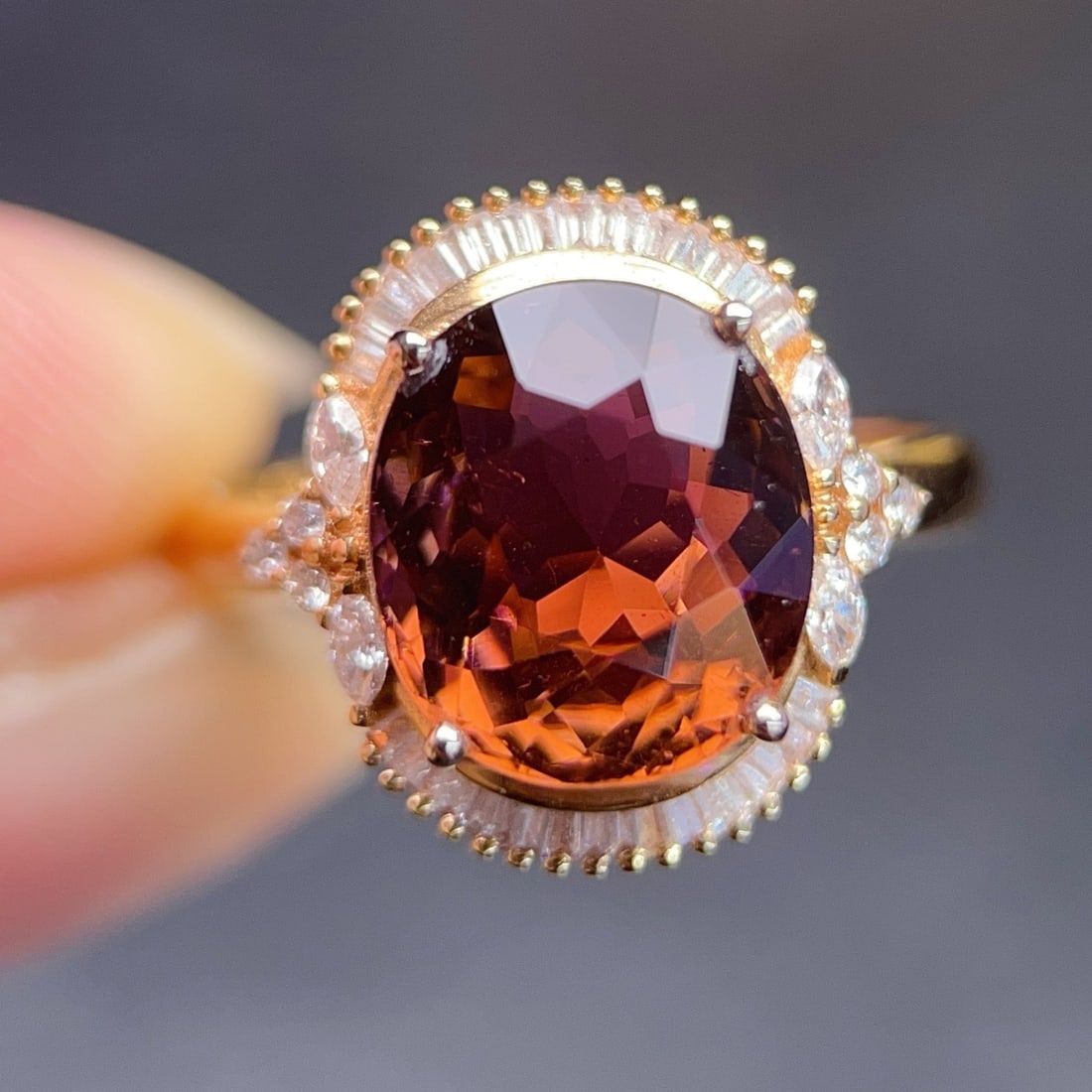 14k Gold 4.59 Ctw Natural Tourmaline & Diamond Ring - 2