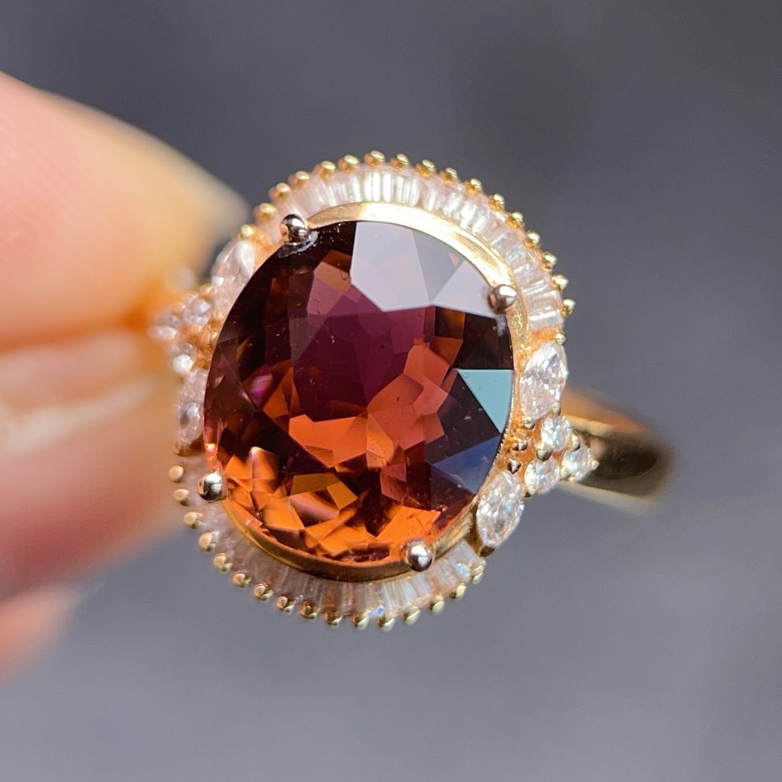 14k Gold 4.59 Ctw Natural Tourmaline & Diamond Ring - 3