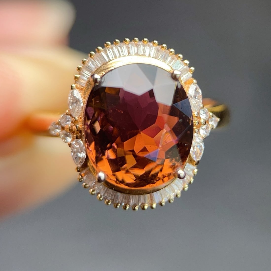 14k Gold 4.59 Ctw Natural Tourmaline & Diamond Ring - 5