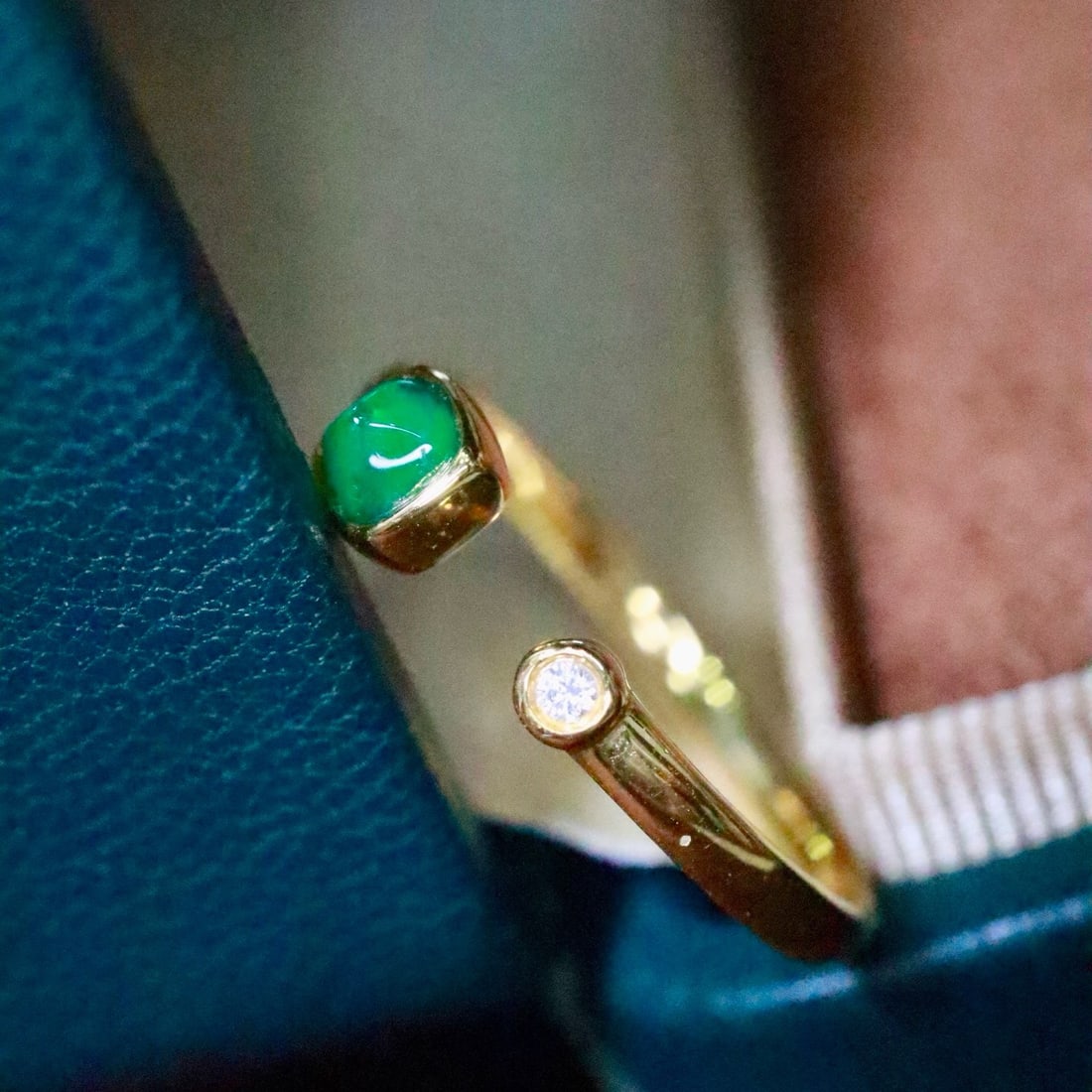 14k Gold 0.27 Ctw Natural Emerald & Diamond Ring - 3
