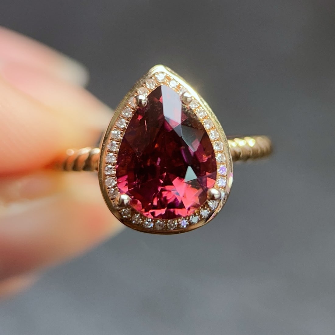 14k Gold 2.9 Ctw Natural Tourmaline & Diamond Ring - 5