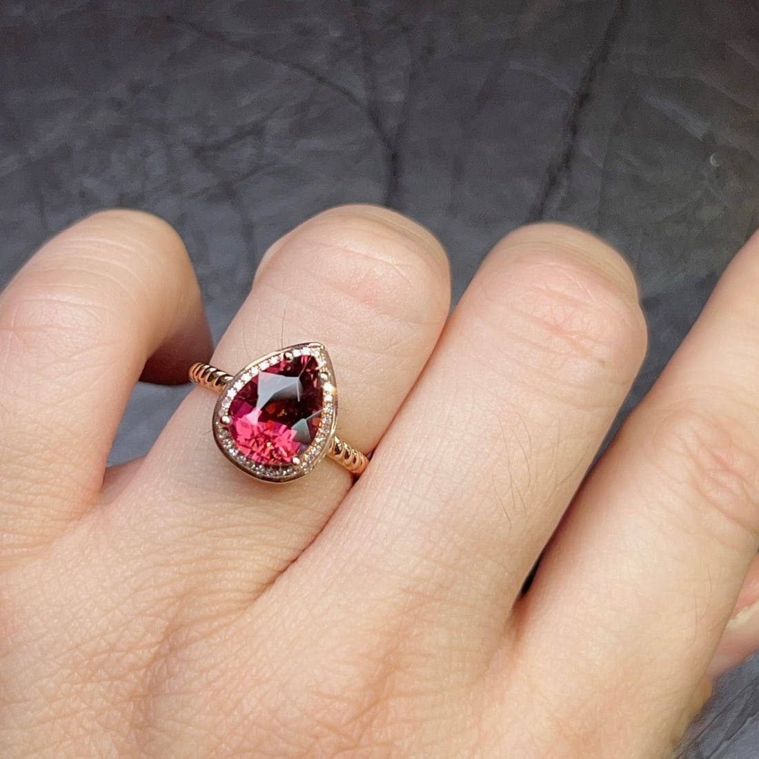 14k Gold 2.9 Ctw Natural Tourmaline & Diamond Ring - 6