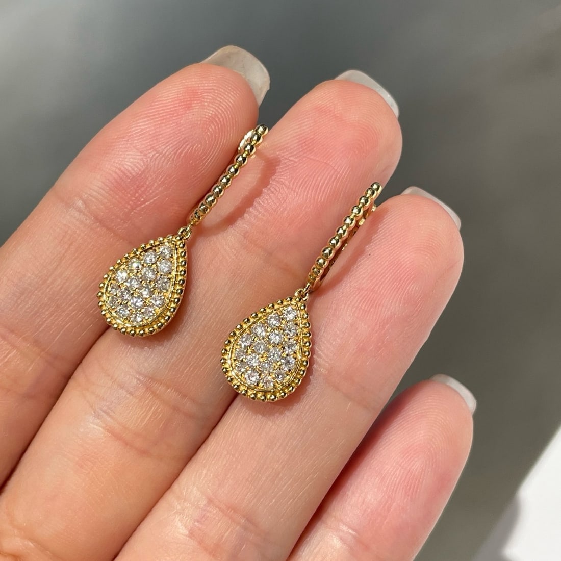 14k Gold 0.45 Ct Natural H Diamond Earrings - 3