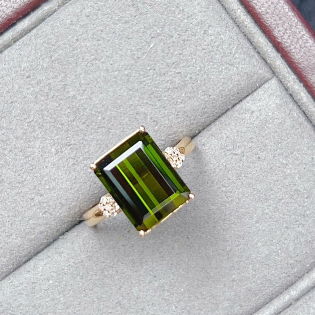 14k Gold 5.57 Ctw Natural Tourmaline & Diamond Ring - 2