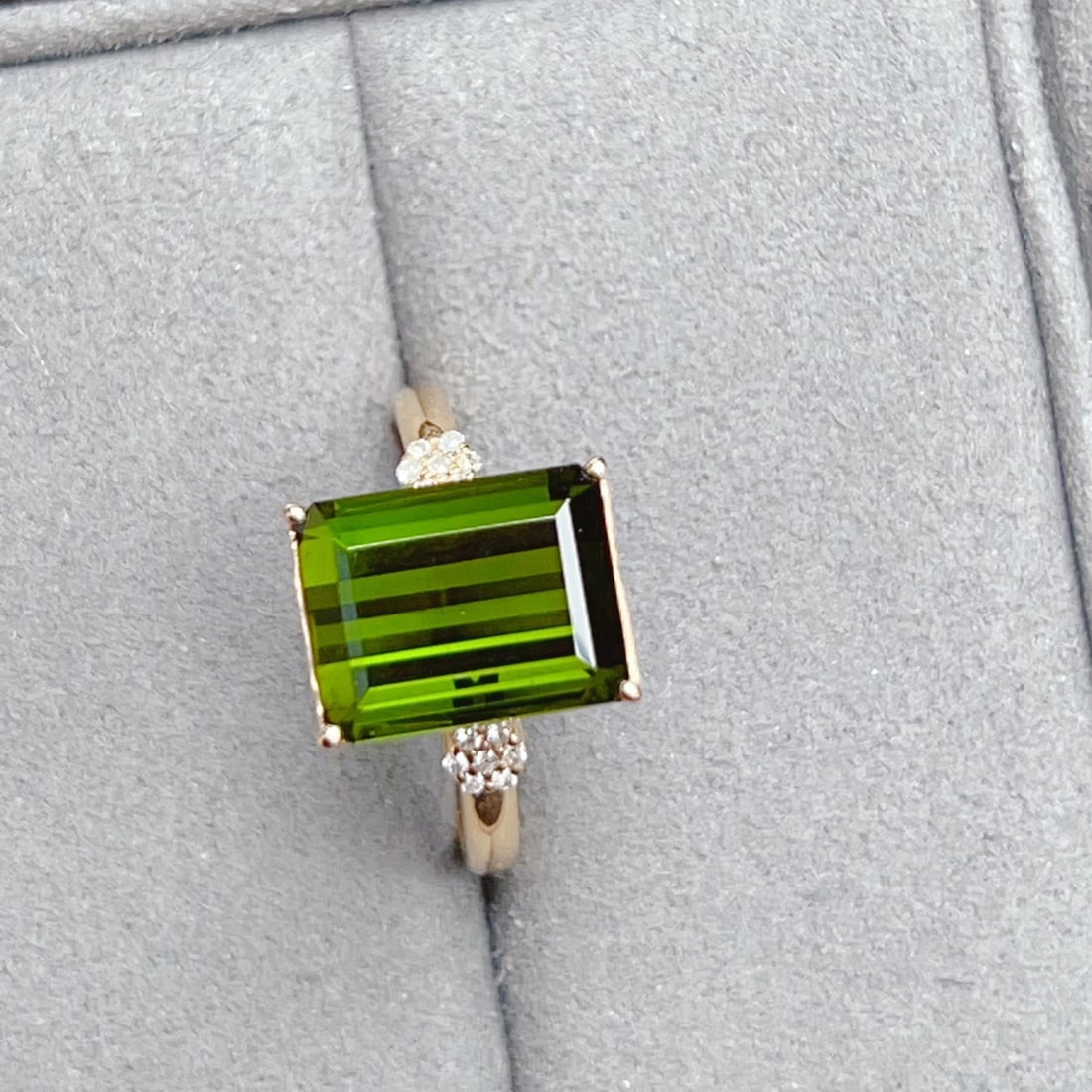 14k Gold 5.57 Ctw Natural Tourmaline & Diamond Ring - 4