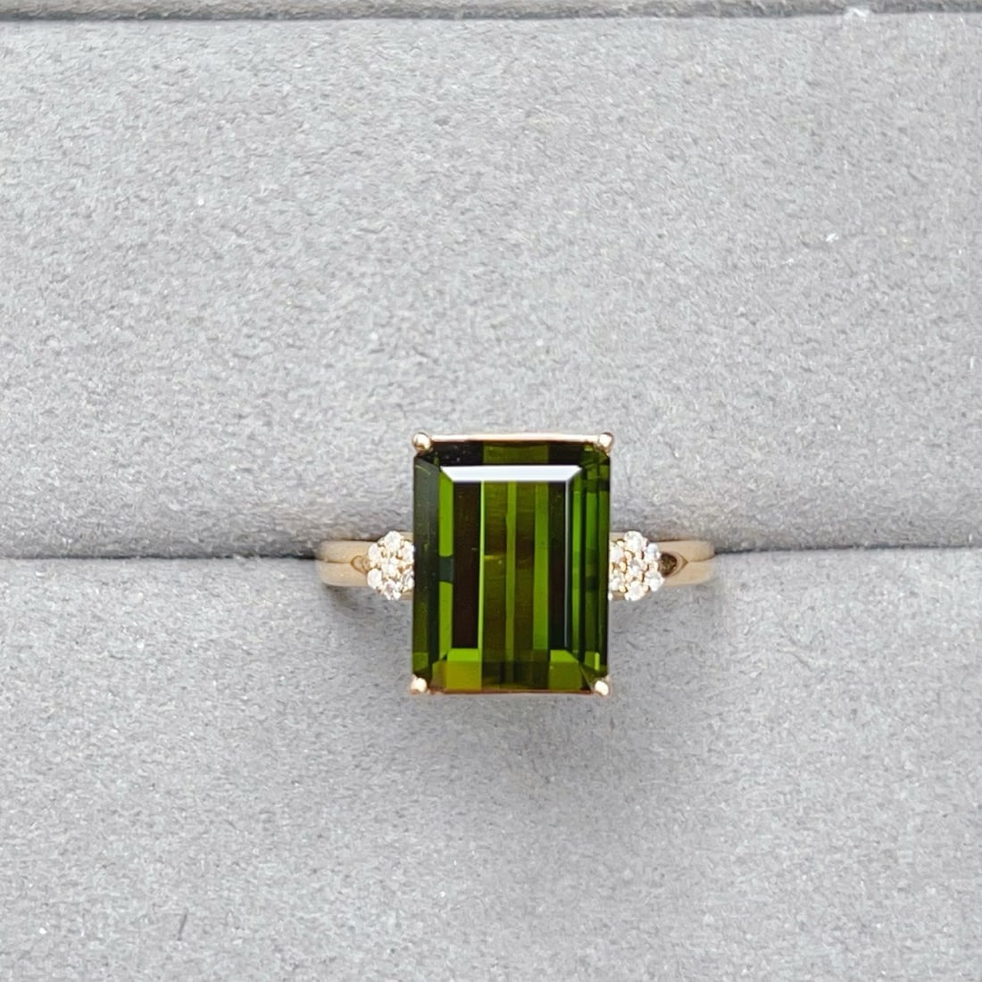 14k Gold 5.57 Ctw Natural Tourmaline & Diamond Ring - 8