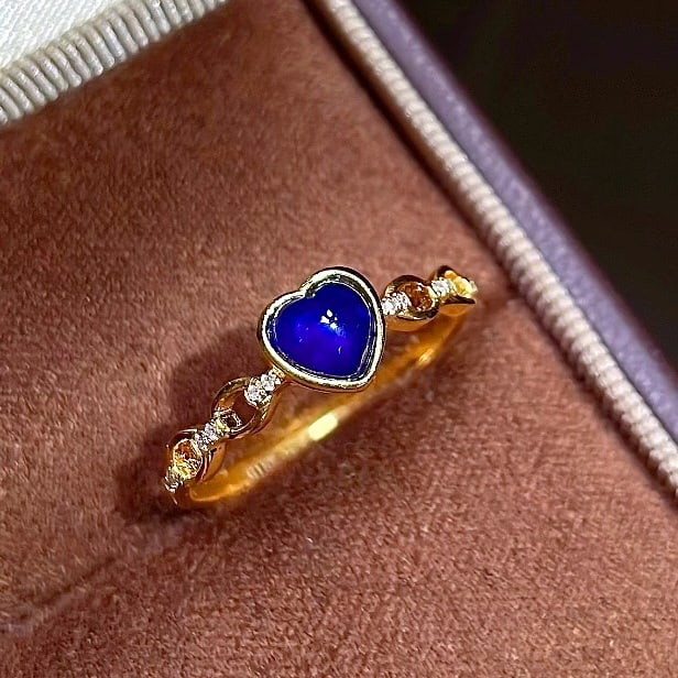14k Gold 0.92 Ct Natural Sapphire & Diamond Ring - 2