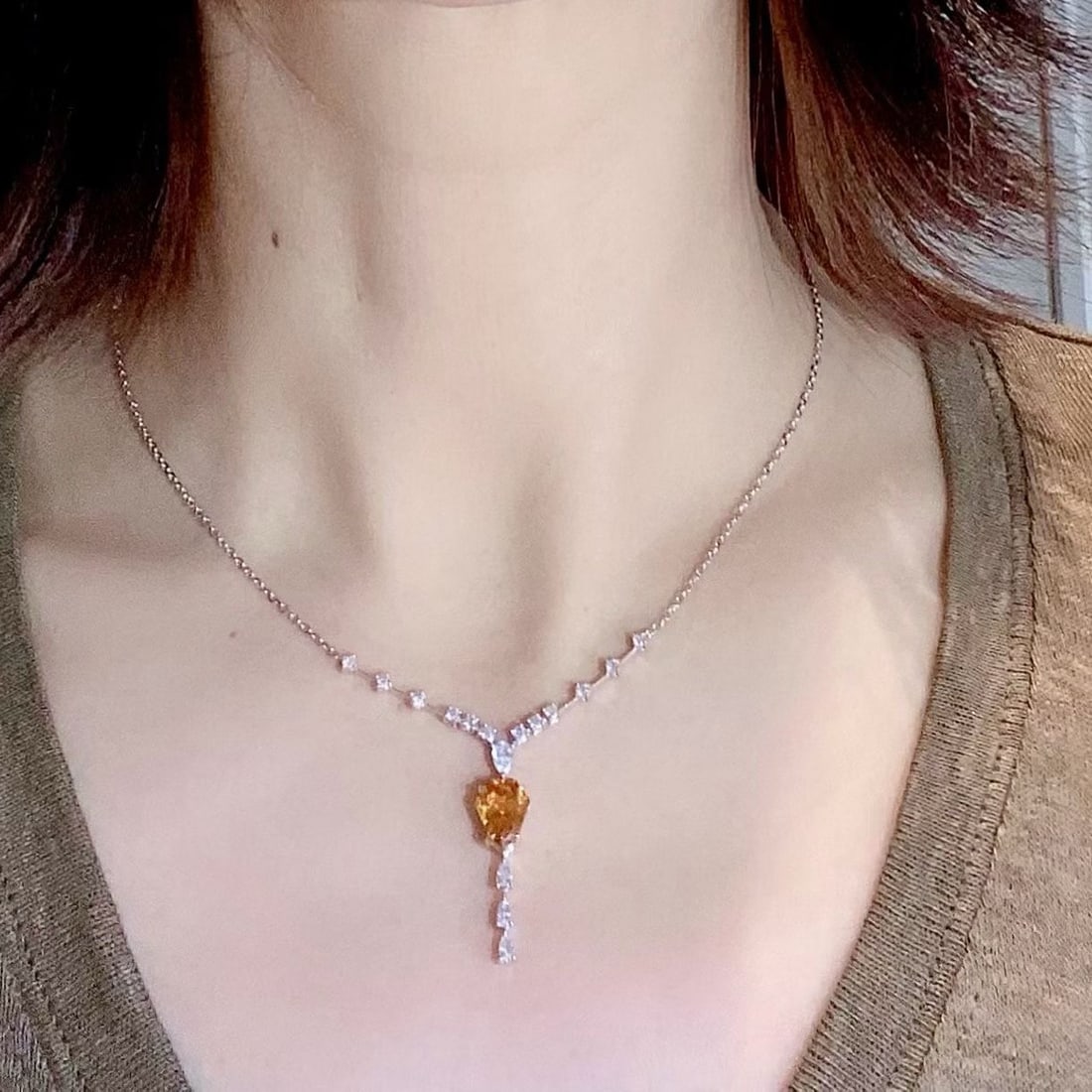 14k Gold 2.51 Ct Natural Sapphire & Diamond Necklace - 2