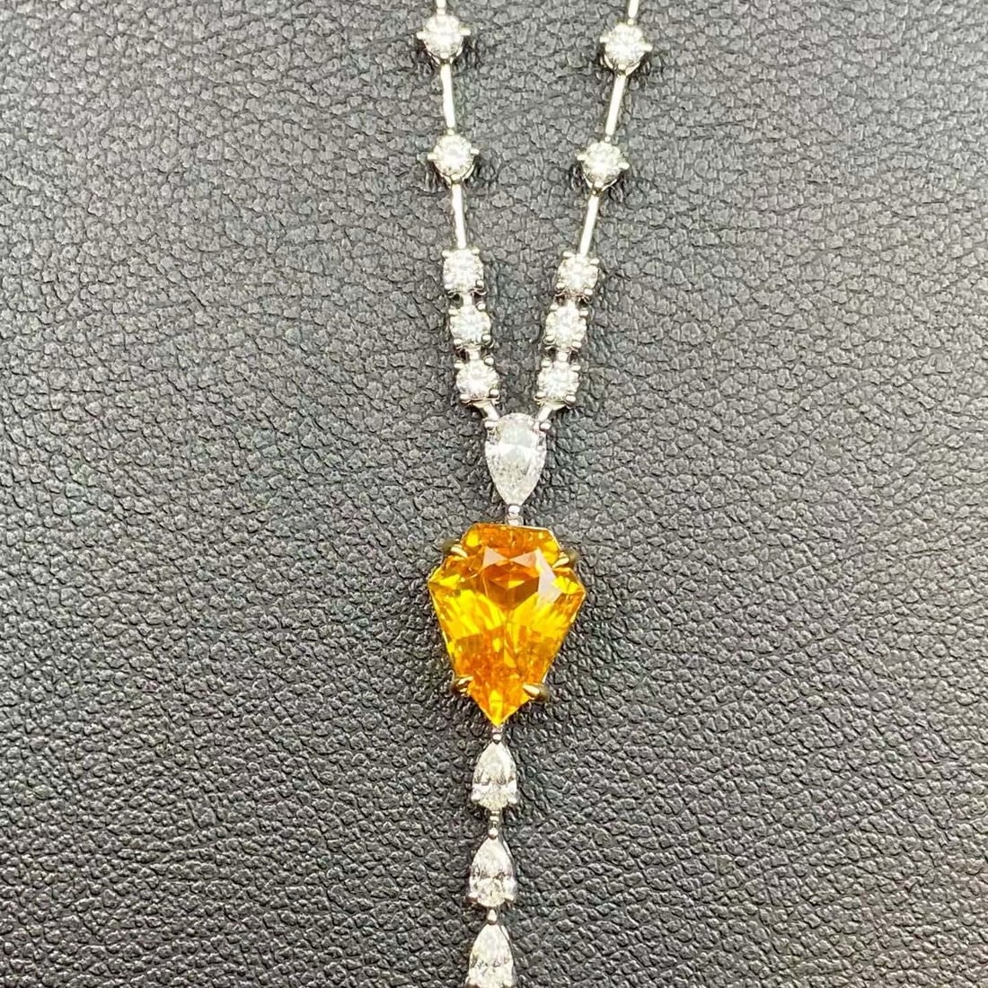 14k Gold 2.51 Ct Natural Sapphire & Diamond Necklace - 3