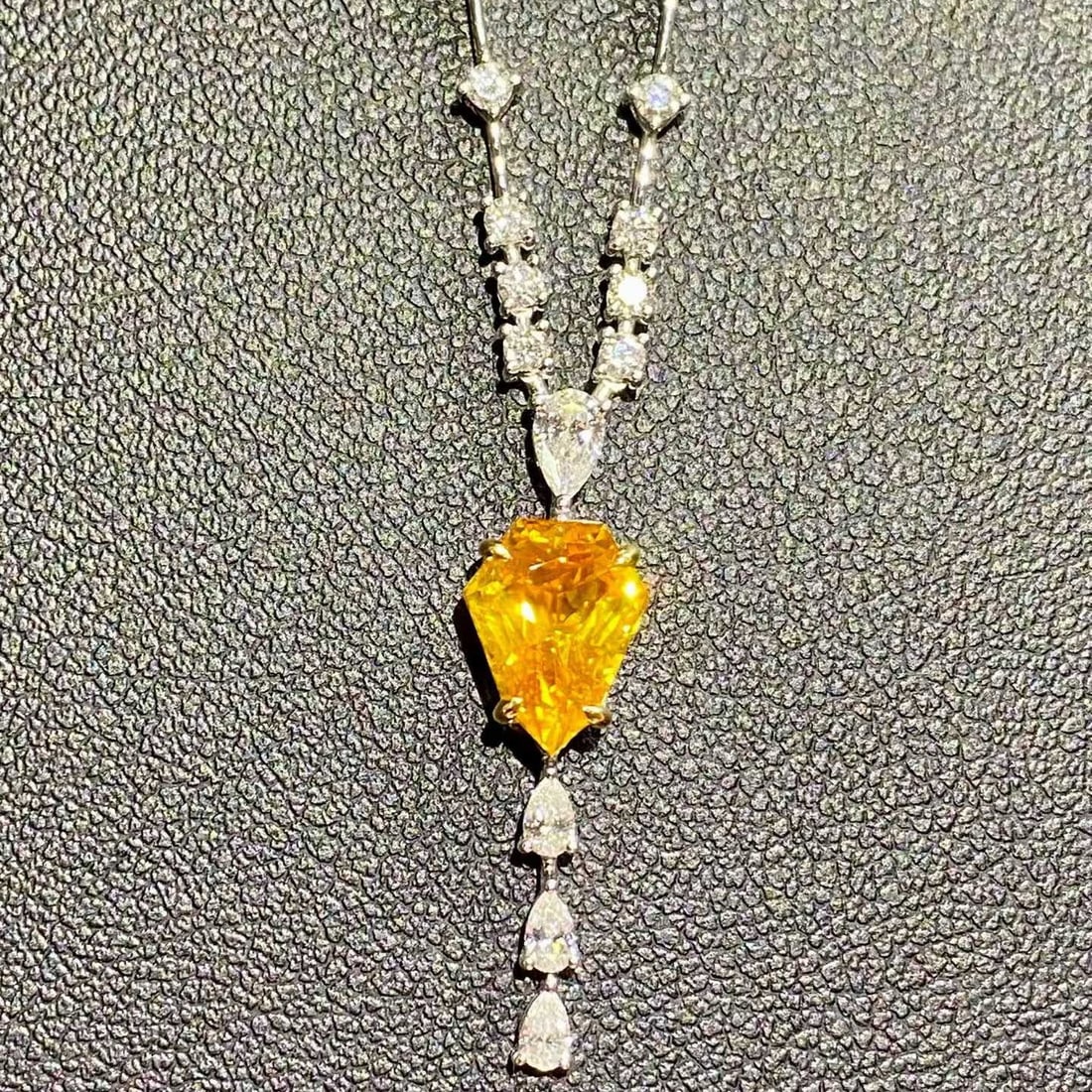 14k Gold 2.51 Ct Natural Sapphire & Diamond Necklace - 4