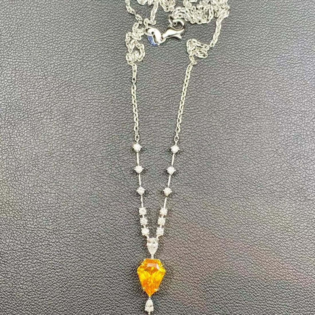 14k Gold 2.51 Ct Natural Sapphire & Diamond Necklace - 5