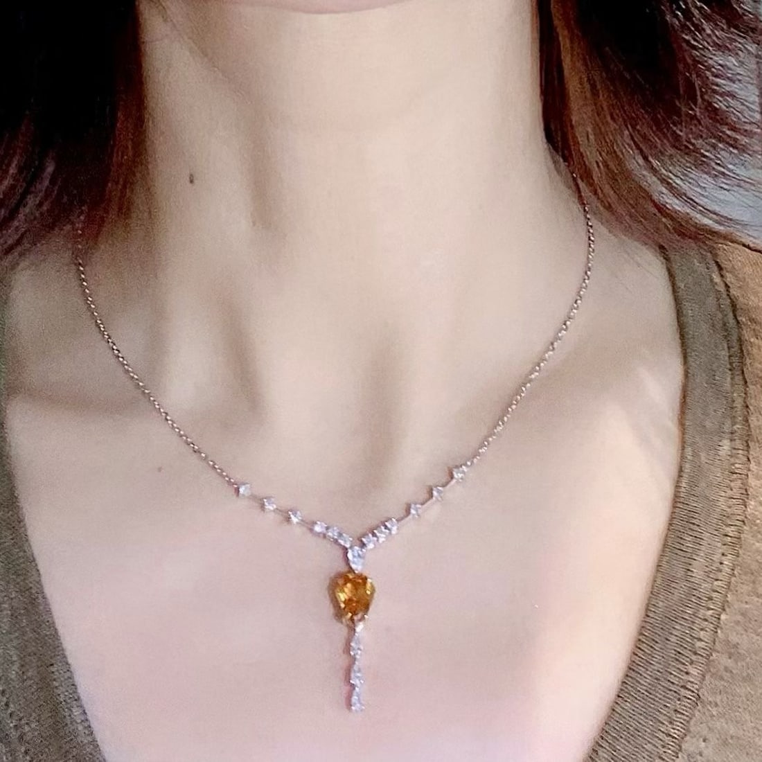 14k Gold 2.51 Ct Natural Sapphire & Diamond Necklace - 6